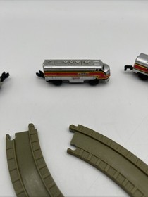 1989 Galoob Micro Machines Silver Train with Assorted Track Pieces Untested Toys