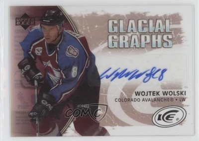 2005 Upper Deck Ice Glacial Graphs Label Wojtek Wolski #GG-WW Rookie Auto RC 1o3