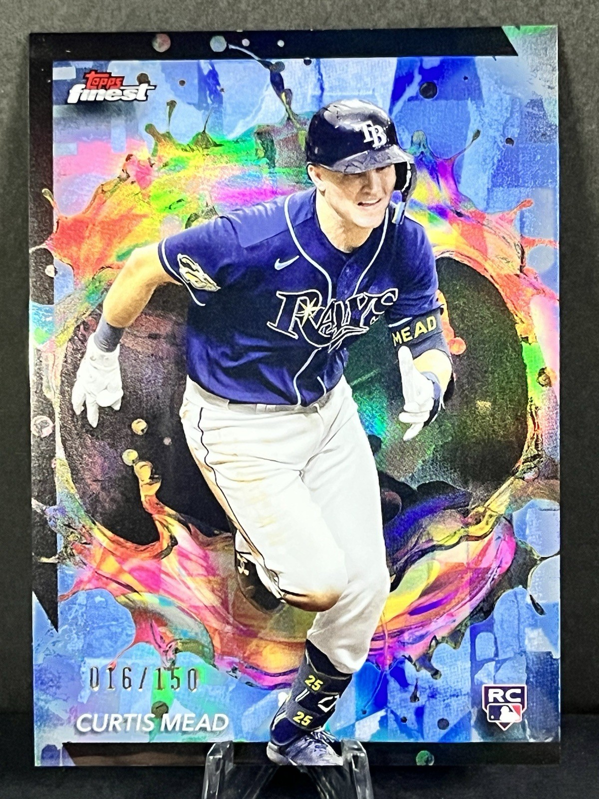 2024 Topps Finest #288 Curtis Mead Sky Blue Refractor /150 SP RC Rookie Bay Rays