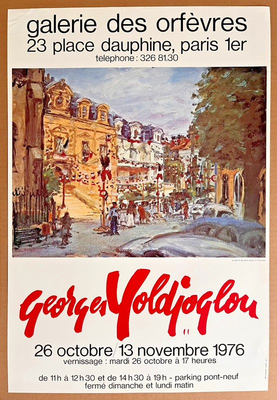 Georges YOLDJOGLOU — Affiche originale d'exposition, Galerie des Orfèvres, Paris