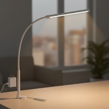 Elegant LED Desk Lamp with Clamp - Eye-Caring, 3 Modes 10 Brightness Levels