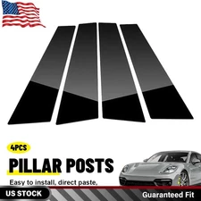 4X Door Window Pillar Posts Sticker Glossy Black For 2009-2014 Porsche Panamera
