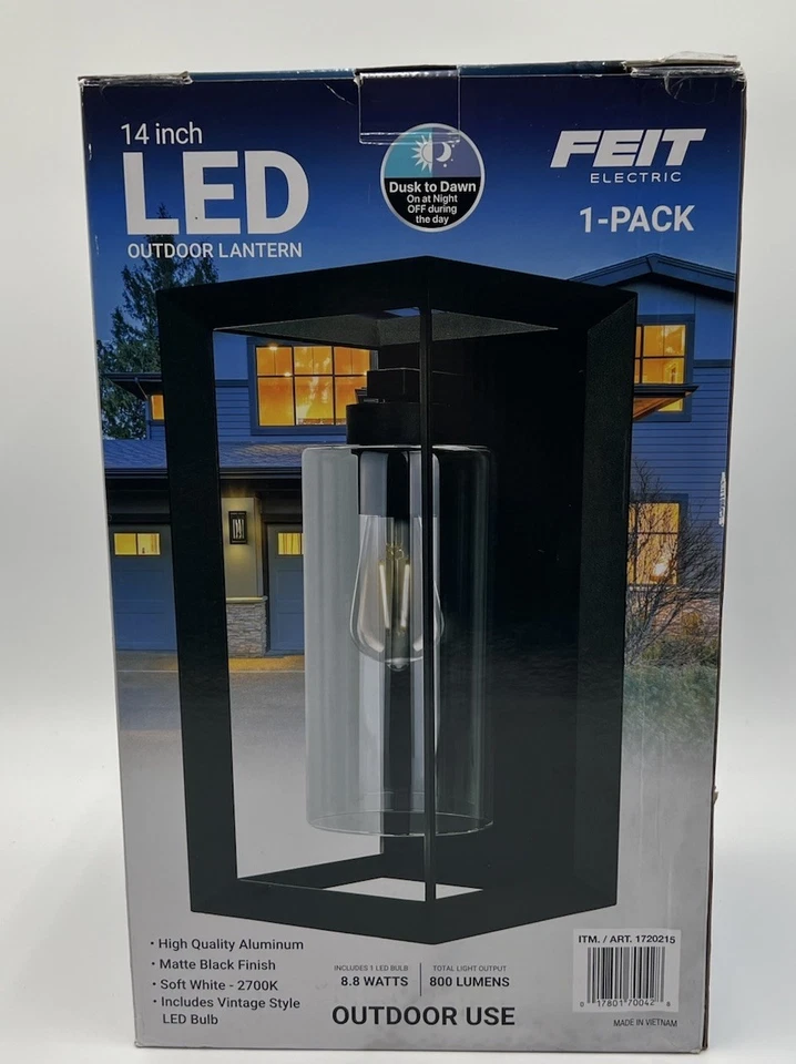 Linterna LED Coach Feit 14” modelo de luz # LAN14REC/BLK/RP artículo 1720215 con cable nueva en caja Foto 2 de 4