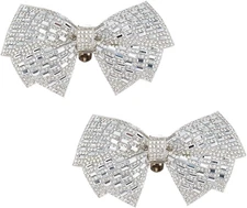 1 Pair Bow Shoe Clips Wedding Rhinestone Bow Shoe Buckles Bridal Removable Shoe