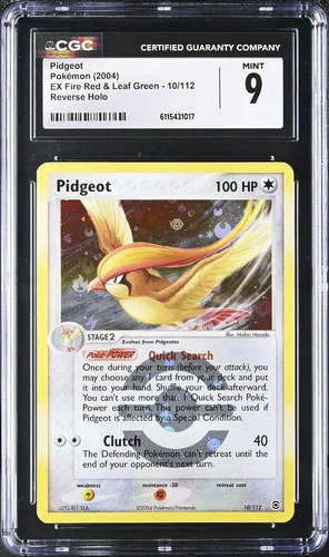 2004 Pokémon Pidgeot Reverse Holo EX Fire Red & Leaf Green #10 CGC 9