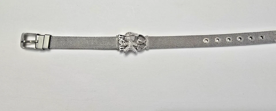 Pulsera deslizable malla acero inoxidable corazones amor encanto Foto 2 de 4