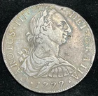 1777 Mexico 8 Reales Silver Coin Great Condition Chop marked & Graffiti