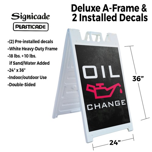 Oil Change Heavy Duty A-Frame Sidewalk Sign Vehicle Maintenance Affordable - Bild 2 von 14
