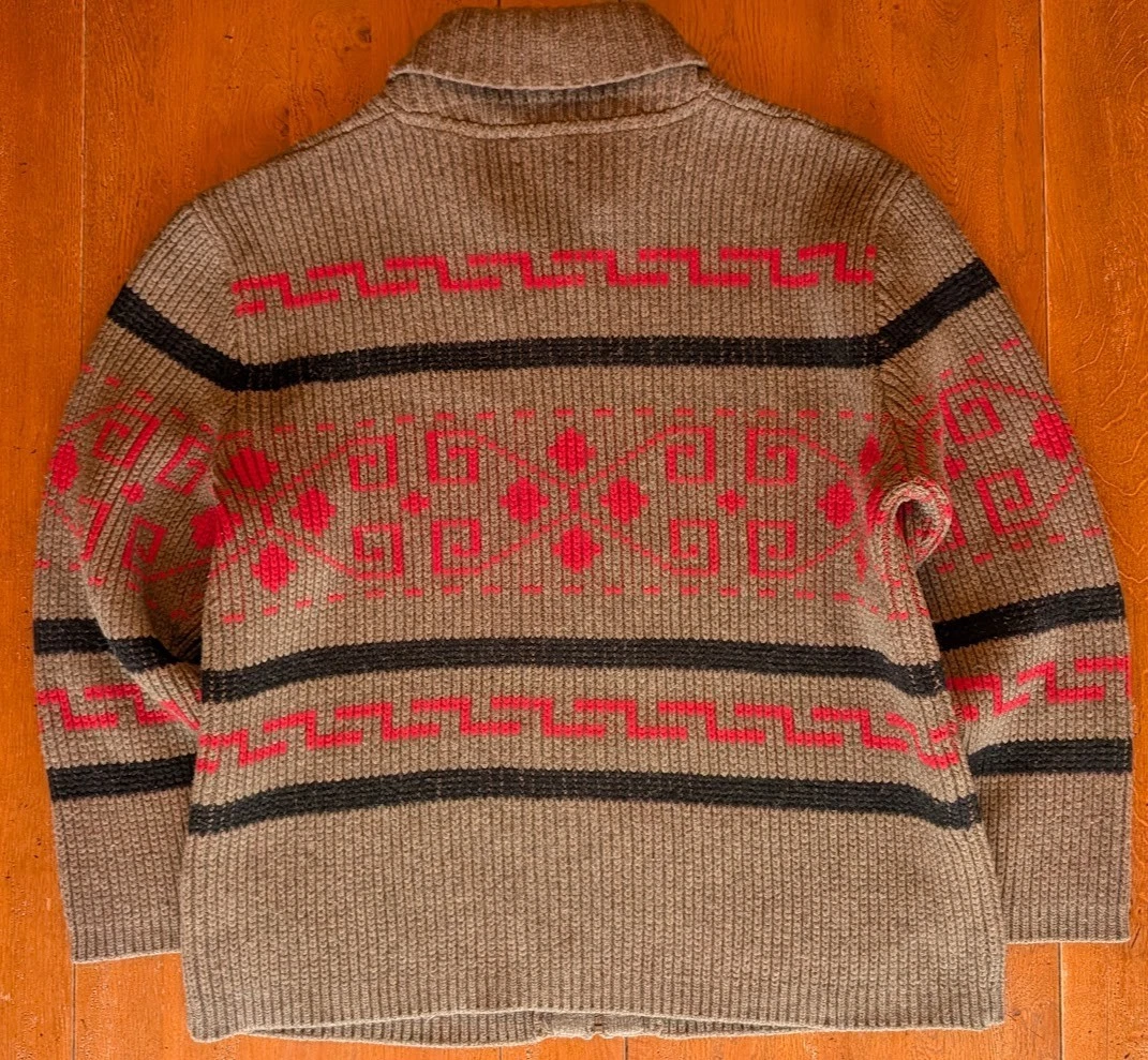 Cárdigan Pendleton Westerley | XXL | Taupe/Rojo | Excelente Estado