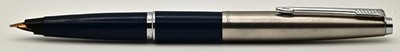 70er Jahre Vintage Parker 45 CT blau Füllfederhalter mit funktionierendem Konverter Medium Feder