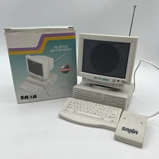 Vintage Sana Mini PC Computer Novelty AM/FM Radio With Box - Works