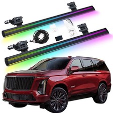2PCS Electric Side Steps W Dual LED Light Fits For Cadillac Escalade 2021-2026