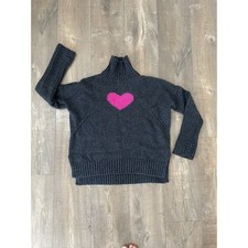 Zadig  Voltaire Alma We Heart Sweater Designer L Grey Valentine Merino Wool