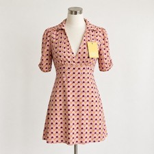 Charlie Holiday Mylo Mini Dress Womens Geo Pink Orange Retro Geometric NWT $119