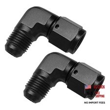 2PCS Female to Male Flare 90 Degree Elbow Swivel Union Fitting Adapter, 6AN