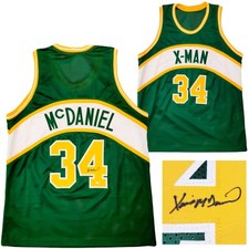 Seattle Supersonics Xavier McDaniel Signed Green Jersey MCS Holo