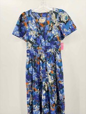 Pre-Owned By Anthropologie Blue Size Small Maxi Short Sleeve Dress