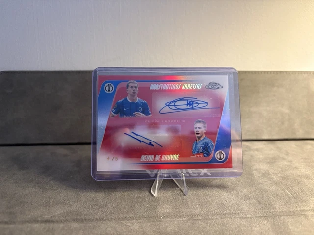 2025-26 Topps Chrome UCC Konstantinos Karetsas Kevin De Bruyne Dual Auto 4/5