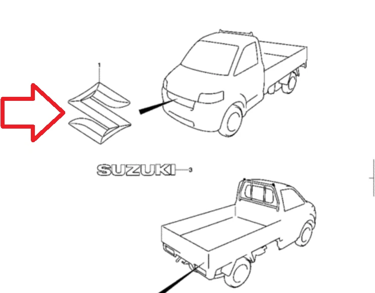 SUZUKI AERIO APV CARRY SUPER CARRY KEI/SWIFT LIANA FRONT GRILL MARK S EMBLEM NEW Foto 2 de 4