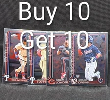 2025 Topps Chrome Base Cards #1-150 - BUY 10 GET 10 - Complete Your Set