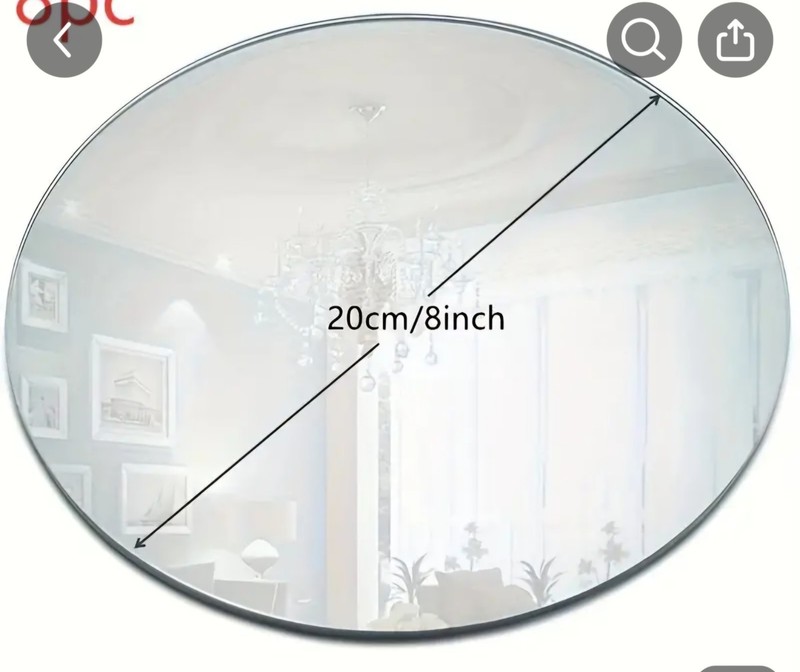Acrylic Shatterproof 8" Diameter Mirrors Set of 8 NIP