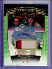 2024-25 Upper Deck Stature #48 Liam Ohgren Memorabilia Green #/35