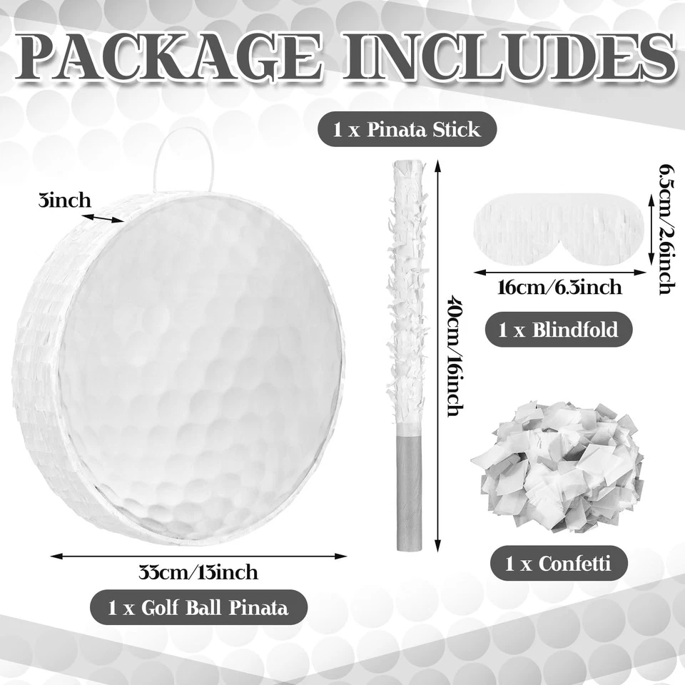 Pelota de Golf Piñata con Palo para los Ojos y Confeti Cumpleaños Piñata Deportes Gol... Foto 3 de 4
