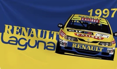 Renault Laguna Retro British Touring Cars BTCC Banner Flagge 60 x 90 CM