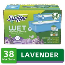 Swiffer Sweeper Wet Mopping Cloths Refills Pad, Lavender Scent, Total 38 Cloths