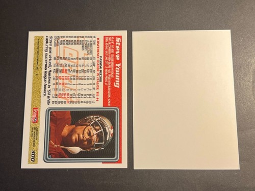 1995 Topps FALTA LÁMINA Y PRUEBAS TRASERAS EN BLANCO Steve Young 49ers #300 - Imagen 2 de 2