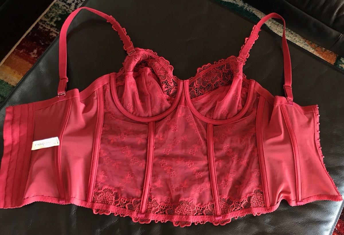 Prima Donna Red Lace Bustier Bra Garter PrimaDonna Designer 32E 32DDD Perfect View 6