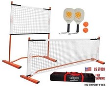 Small Pickleball Net Set - 4FT/10FT Dink Rebounder Net with 2 Paddles