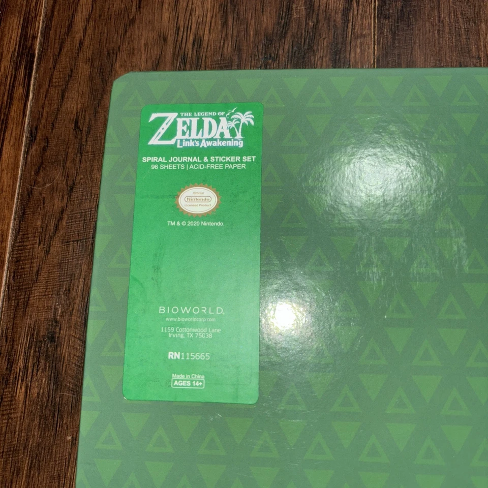 Nintendo The Legend Of Zelda Link’s Awakening Spiral Journal & Sticker Set NEW - Image 4 of 4