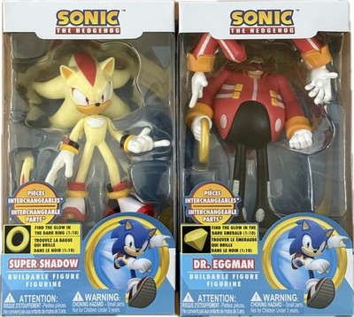 Lot Of 2 Sonic The Hedgehog Buildable Action Figures: Super Shadow & Dr. Eggman