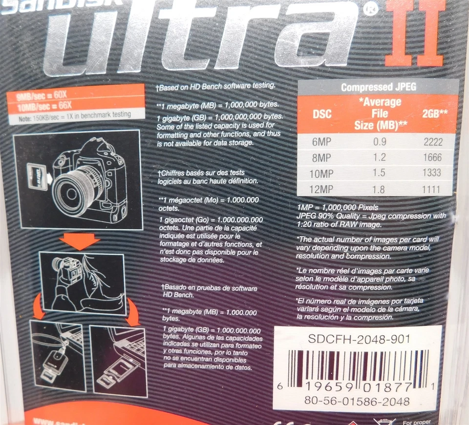 New SanDisk Ultra II 2.0 GB SDCFH-2048-901 CompactFlash Memory Card - Image 3 of 4