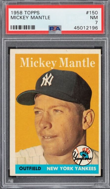 1958 Topps #150 Mickey Mantle PSA 7