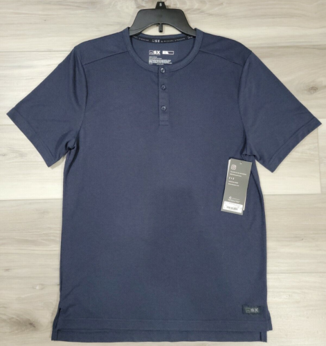 MSX By Michael Strahan T- Shirt Men's Small Williamsburg Navy Henley Tee