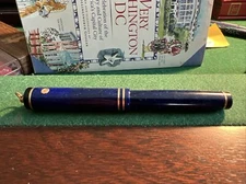 Vintage Wahl Eversharp Fountain Pen Blue Gold Trim   14k Nib