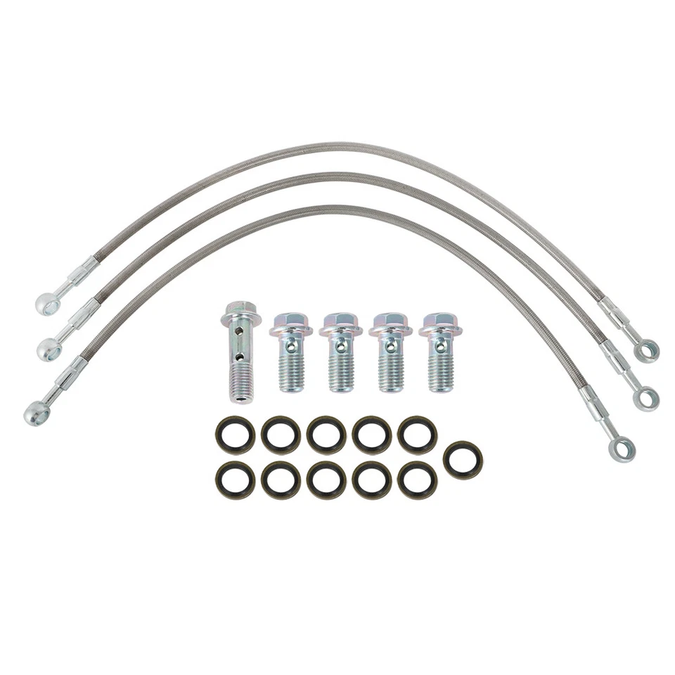 MANGUERAS DE LÍNEA DE FRENO DELANTERO DE ACERO INOXIDABLE PARA HONDA GL1000 GOLDWING 1000 1975-1978 Foto 2 de 4