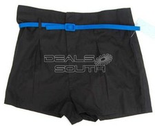 New Womens Go International Shorts with Blue Belt Ebony Black Pleated 13