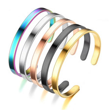 Stainless Steel Gold Plated Multicolor Bangle Bracelet Fashion Jewelry Unisex