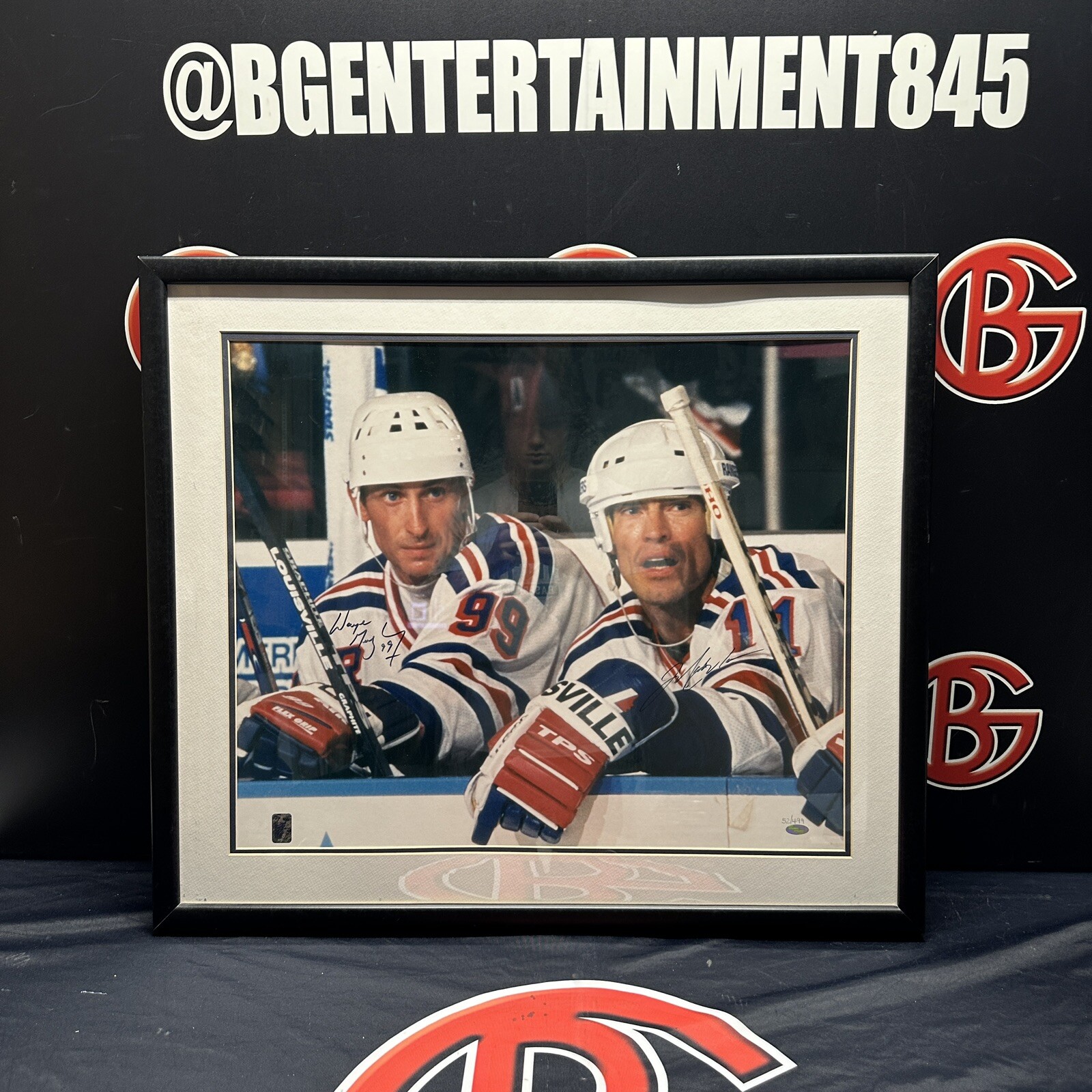 Wayne Gretzky Autographed Signed & Mark Messier Rangers Framed 20x24 Photo Steiner COA 