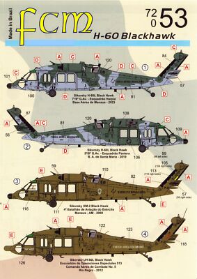 FCM Decals 1/72 SIKORSKY H-60 BLACKHAWK Brazilian & Australian Versions