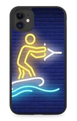 Neon Wakeboard Schild Gummi Handyhülle Wake Board Extremsport Wakeboarden DN92