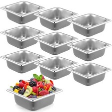 10 Pack Hotel Pans Stainless Steel Steam Table Food Pan Commercial Metal Food
