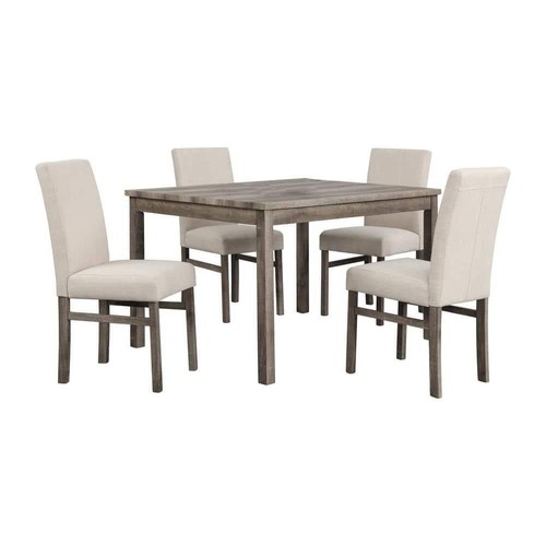 Best Master Furniture Dining Set Table+4-Chairs Wood Antique Natural Oak 5-Piece - Picture 2 of 3