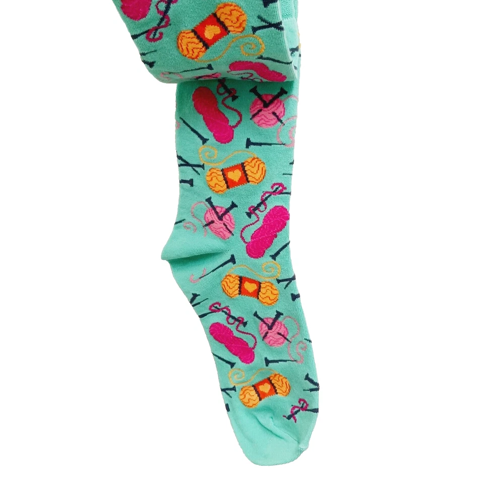 Hot Sox Crew Socks Women Boy Yarn Knitting Knit Needles Ball Skein Pink Heart - Image 2 of 4