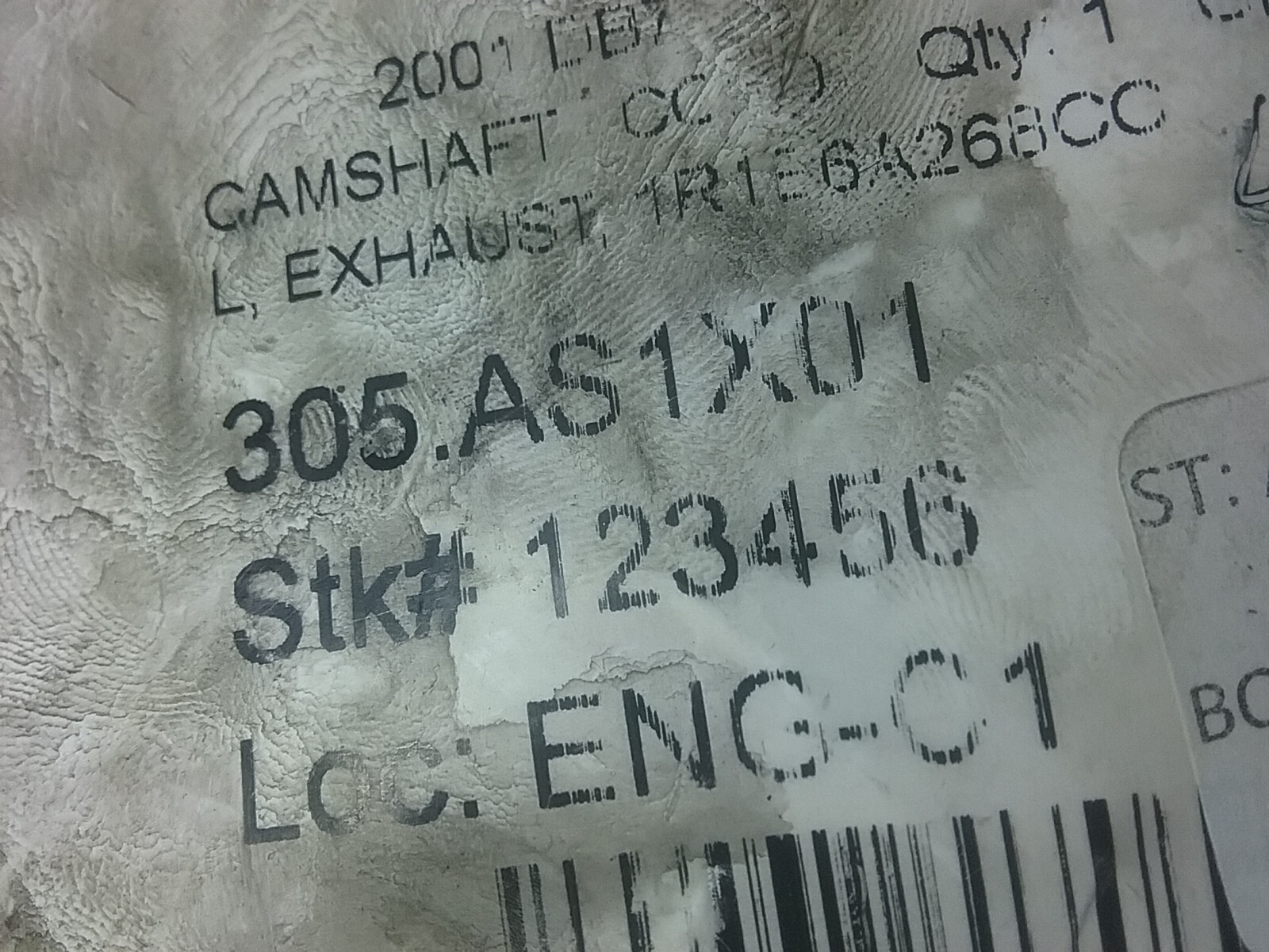 2001-2003 Aston Martin DB7 Vantage Left Side Exhaust Camshaft 305.AS1X01 (M119)