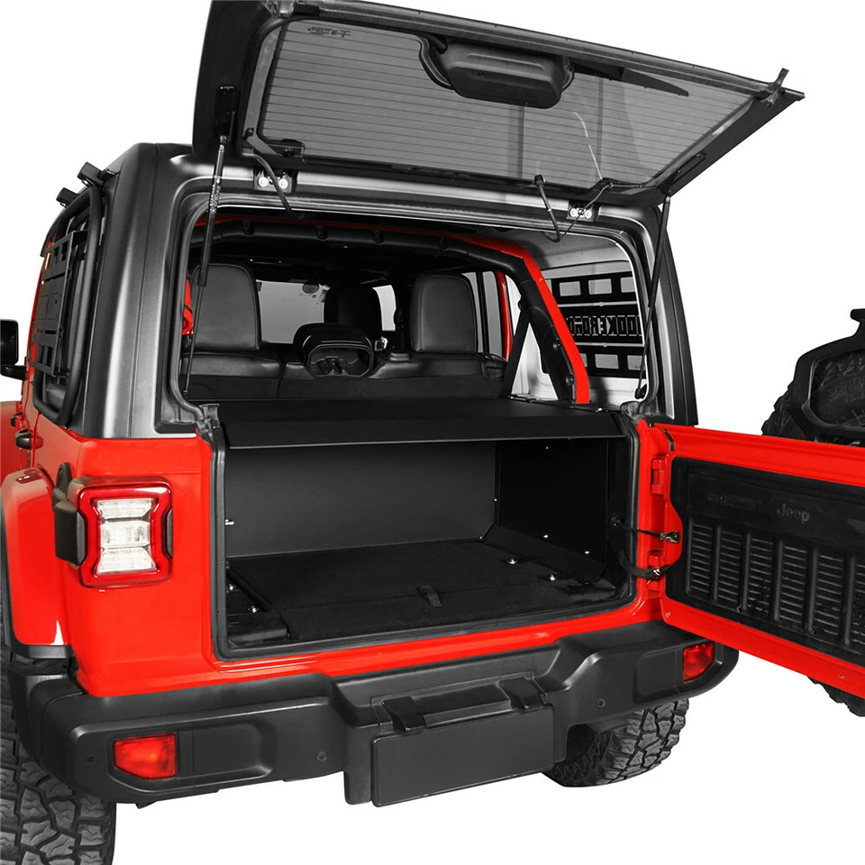Fit 18-23 Jeep Wrangler JL 4-Door Security Deck Enclosure Trunk Luggage Storage - Image 2 of 4