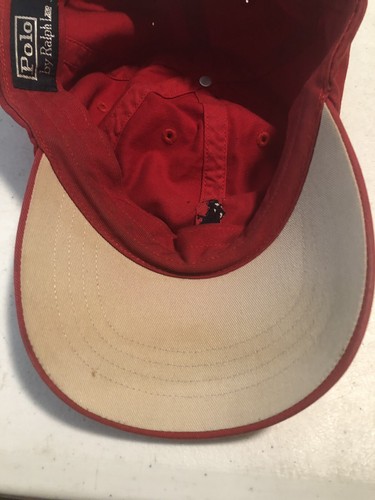 Polo Ralph Lauren Red Hat Vintage Baseball Cap Osfa c31 - Picture 10 of 10